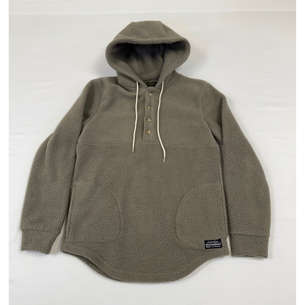 MUTTONHEAD OUTDOOR XS POLAR FLEECE CAMPING HOODIE MADE IN CANADA PINE‎ SHERPA